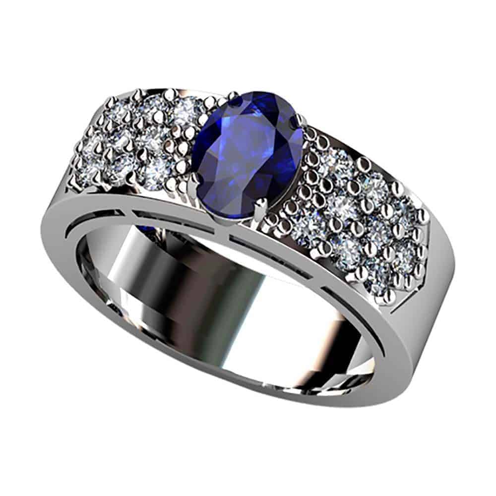 S5C B57A54 B Sortija De Zafiro Diamantes Brillante