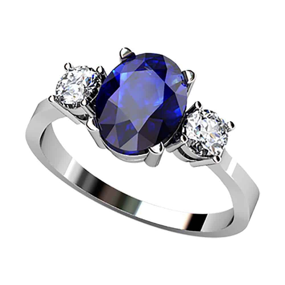 S5D B79A30 B Sortija De Zafiro Diamantes Brillante