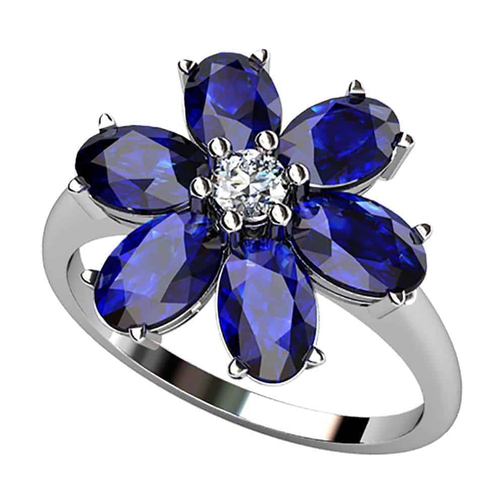 S5E B64A12 B Sortija De Zafiro Diamantes Brillante