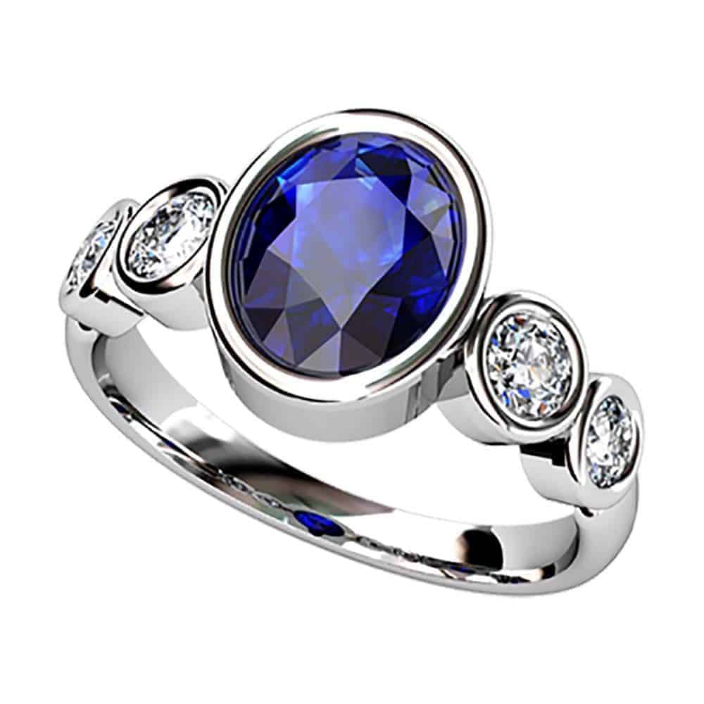 S5I B79A15A10 B Sortija Zafiro Diamantes Brillante