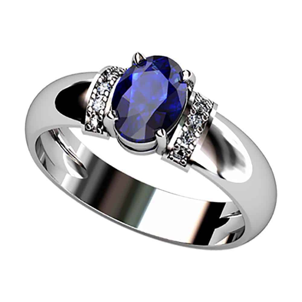 S5M B57A10 B Sortija Zafiro Diamante Brillante