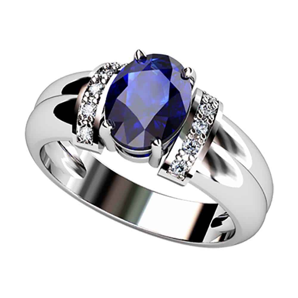 S5M B68A10 B Sortija Zafiro Diamante Brillante