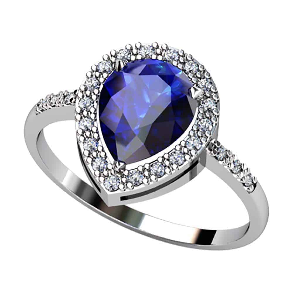 S5P B79A24 B Sortija De Zafiro Diamantes Brillante