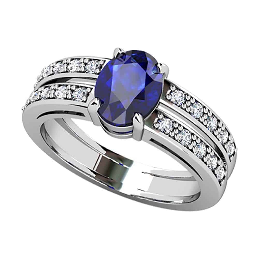 S5S B68A20 B Sortija Zafiro Diamantes Brillante