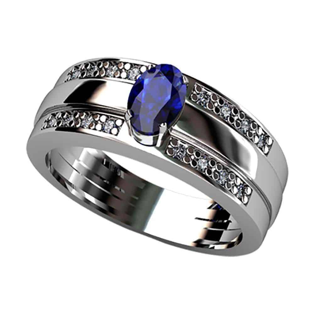 S7A B46A16 B Sortija Zafiro Diamantes Brillante