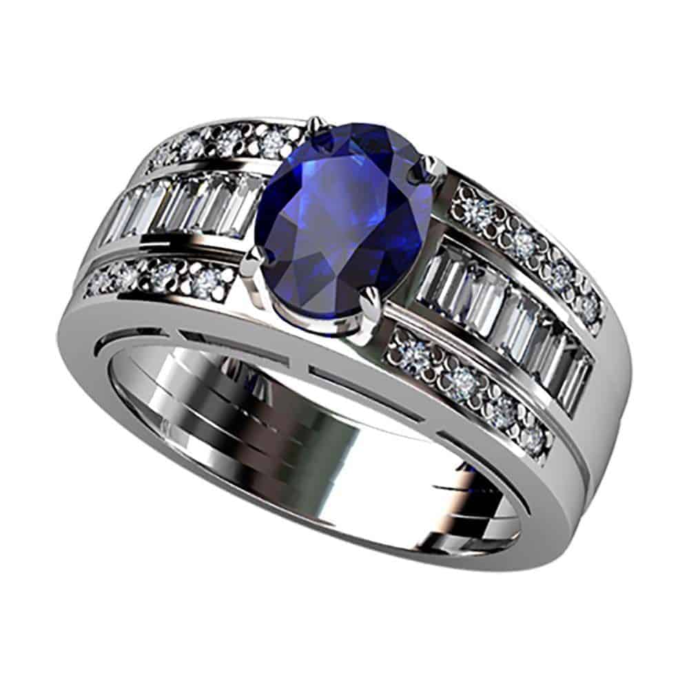 S7B B68L70 B Sortija Zafiro Diamantes Brillante