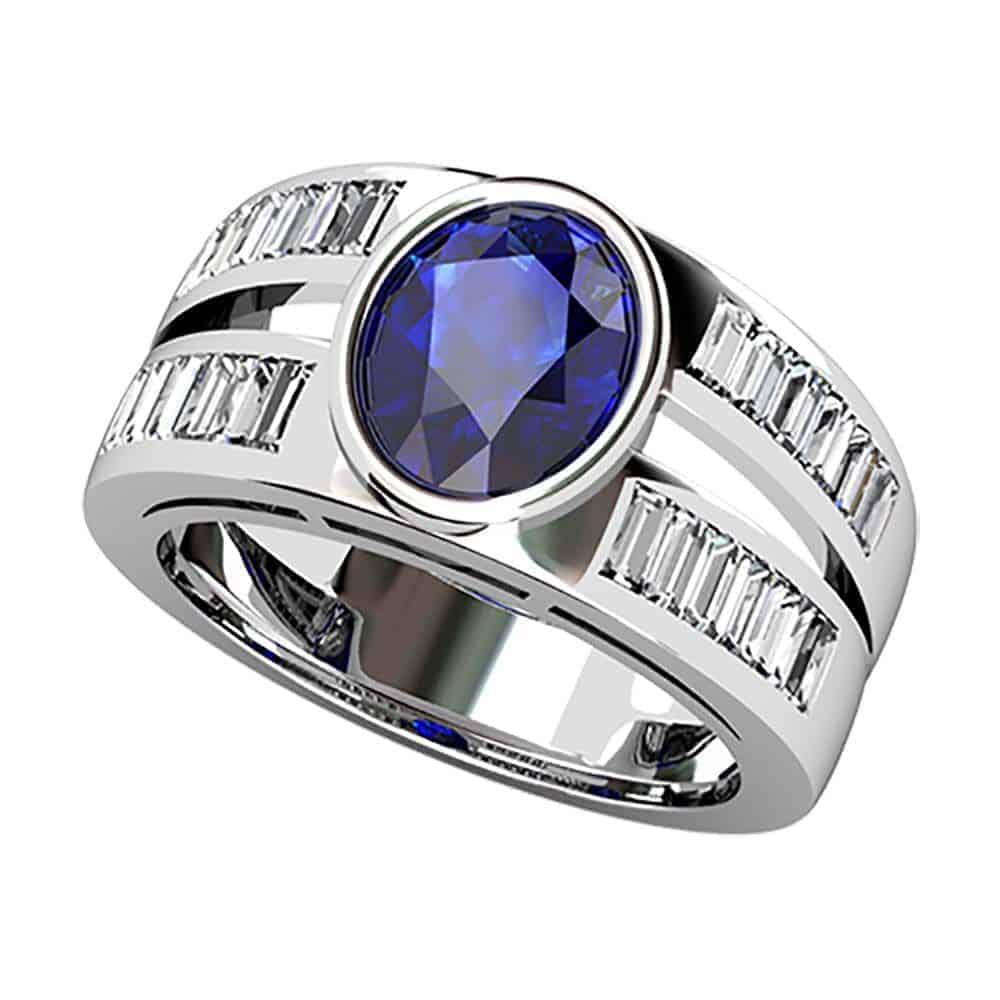 S7F B79L200 B Sortija Zafiro Diamantes Brillante