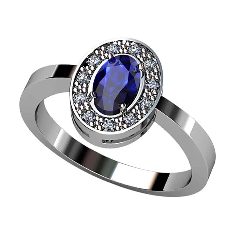 S8R B46A11 B Sortija De Zafiro Diamantes Brillante