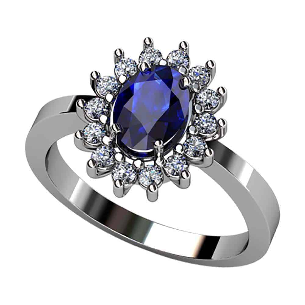 S8R B57A36 B Sortija Zafiro Diamante Brillante