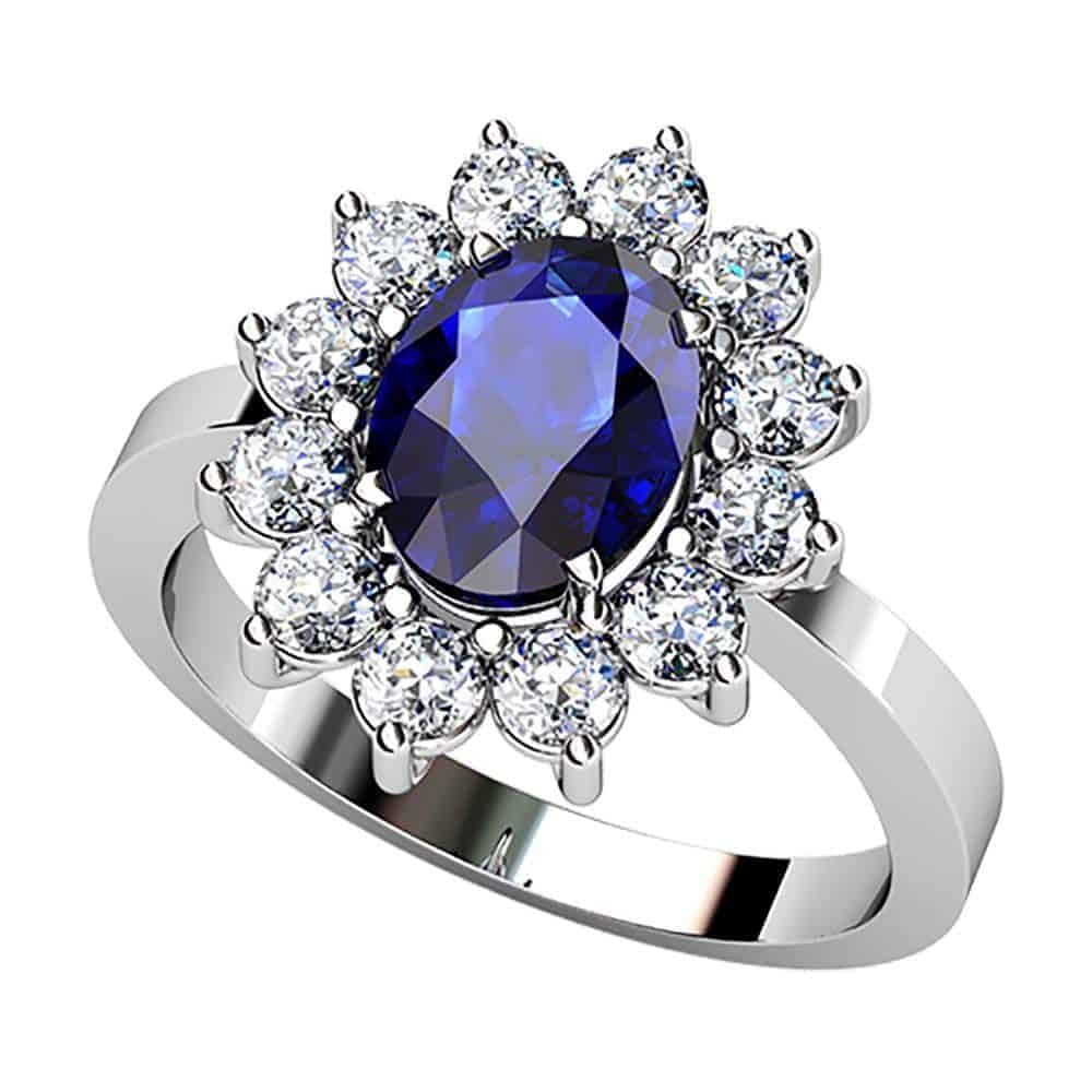 S8R B68A60 B Sortija Zafiro Diamante Brillante